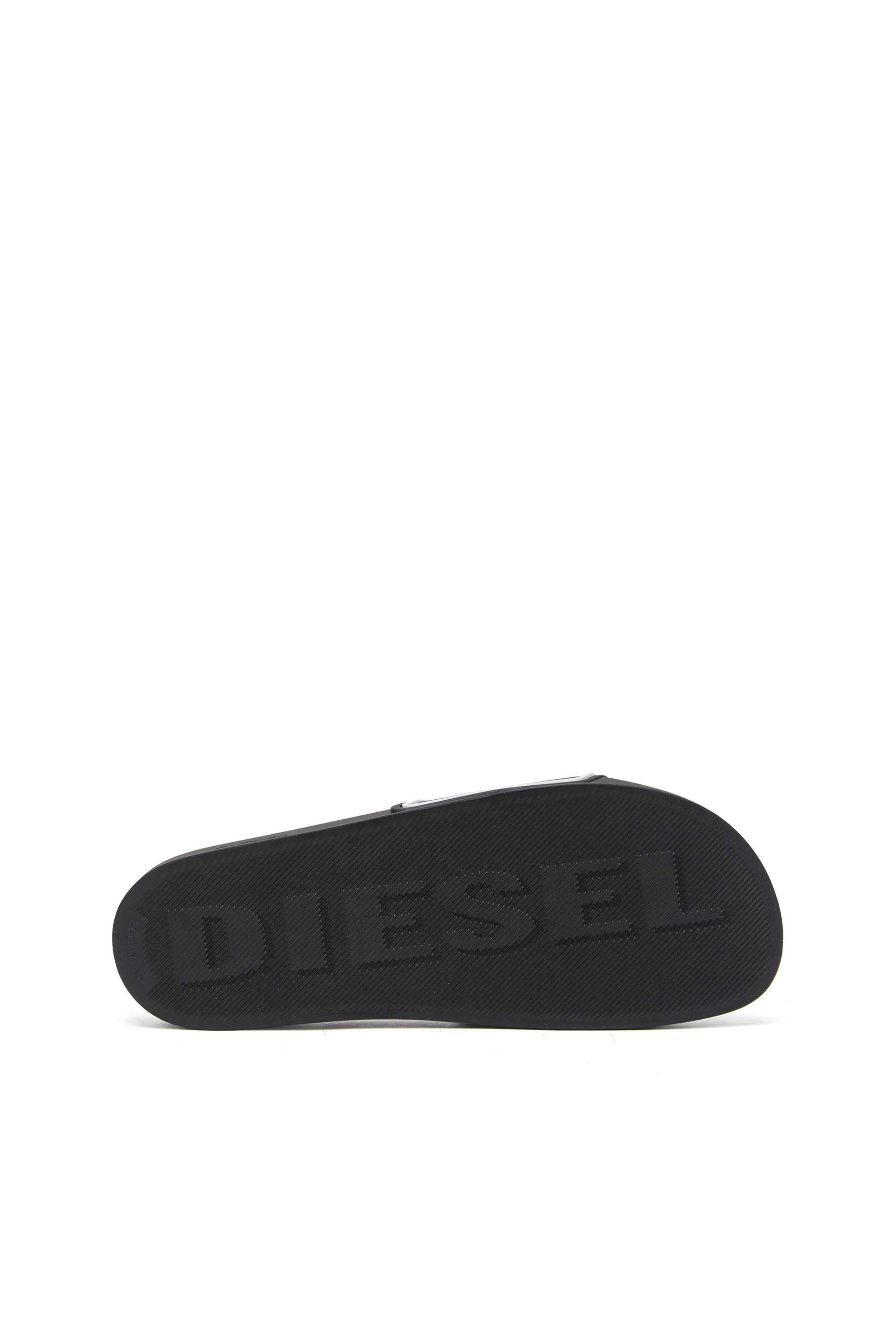Black Sa-Mayemi-Pool slides with 3D logo