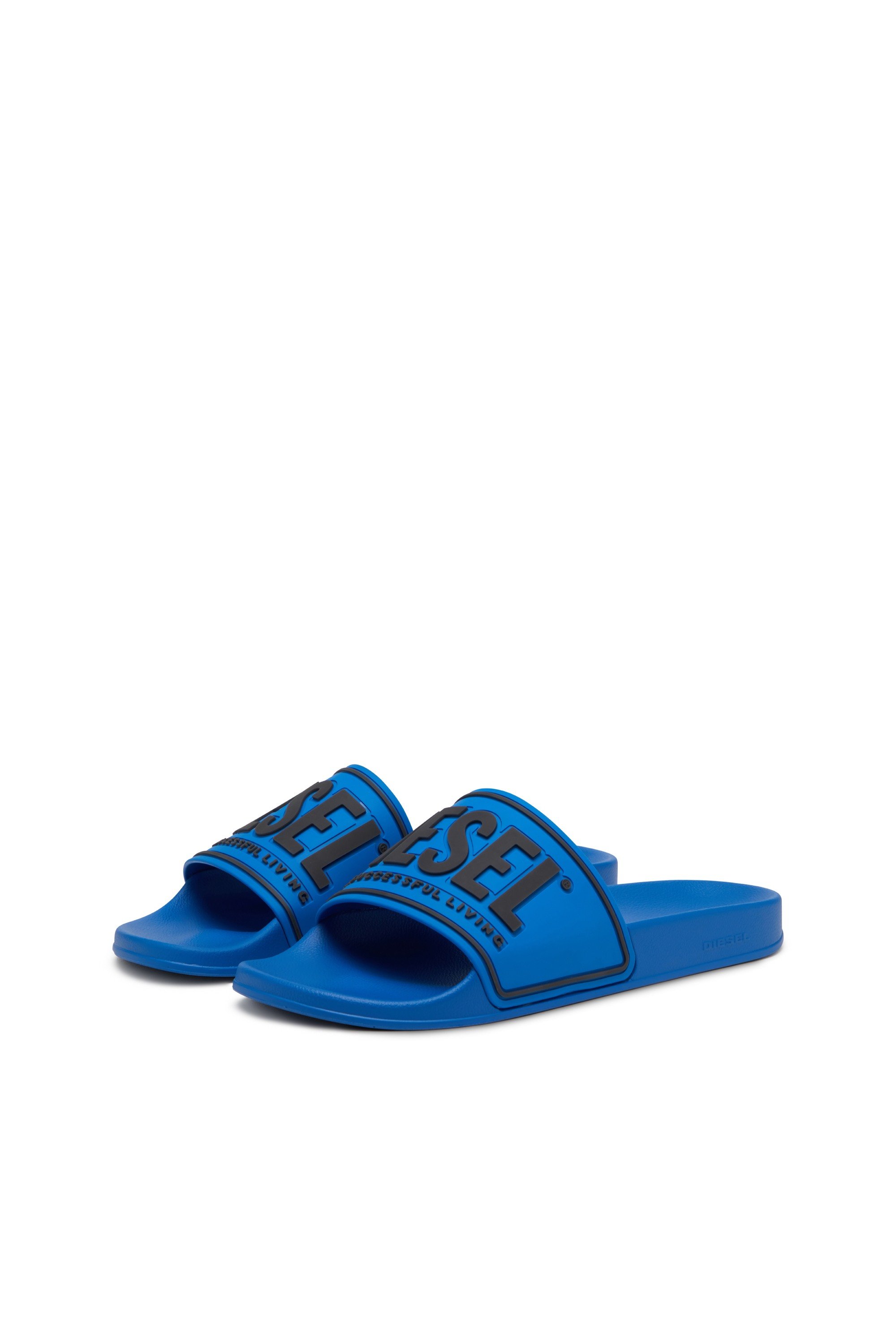 Blue Sa-Mayemi-Pool slides with 3D logo