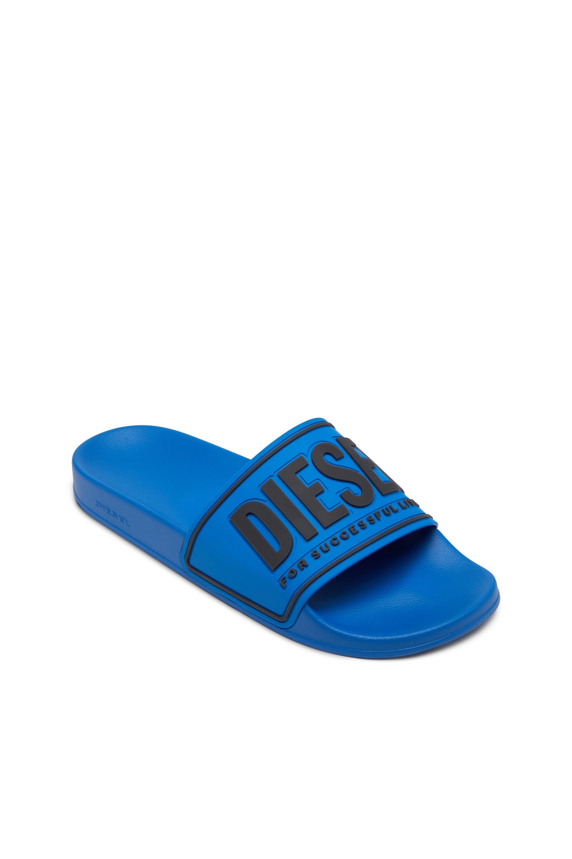 Blue Sa-Mayemi-Pool slides with 3D logo