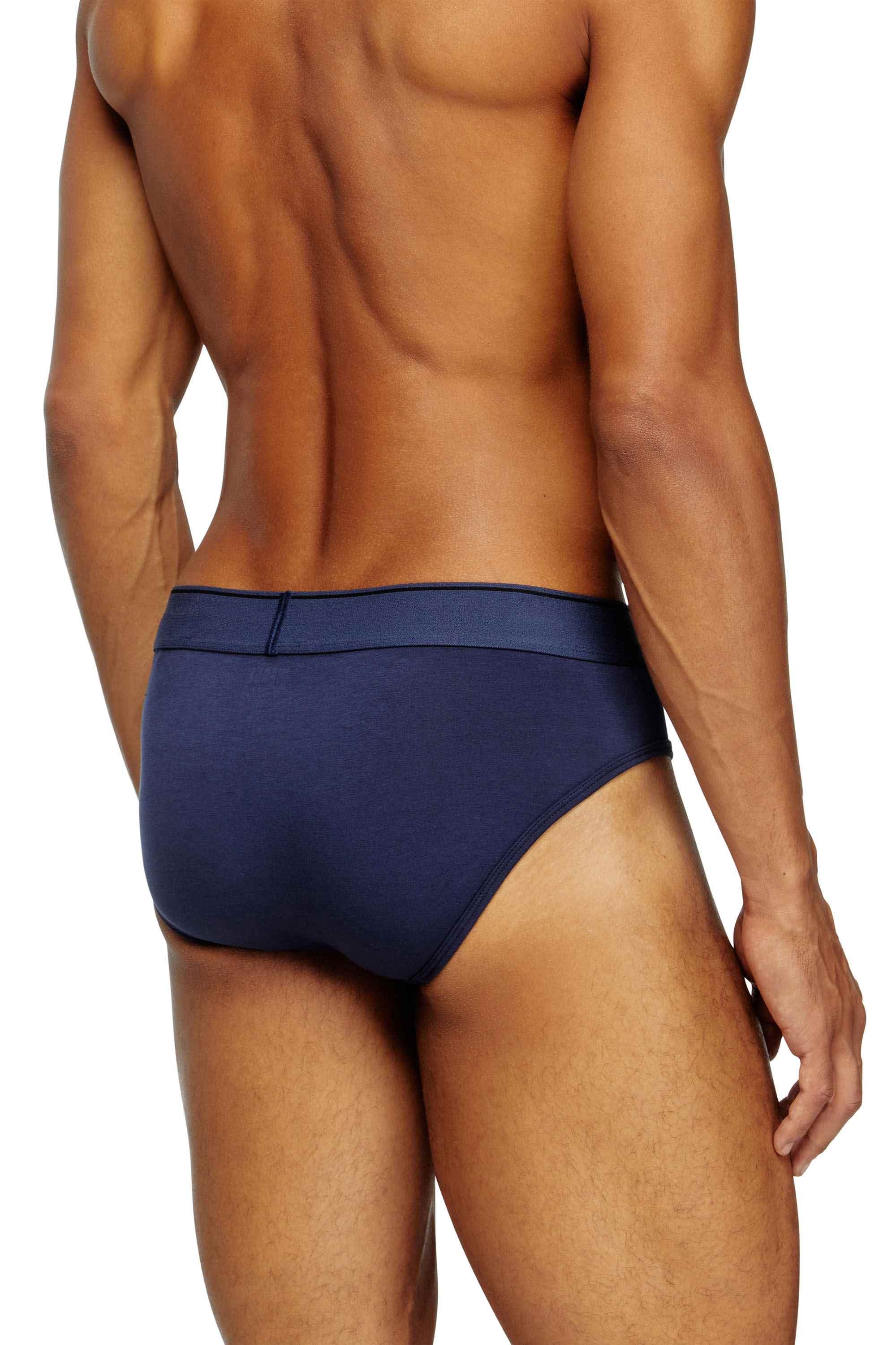 Blue Three-pack of plain logo briefs