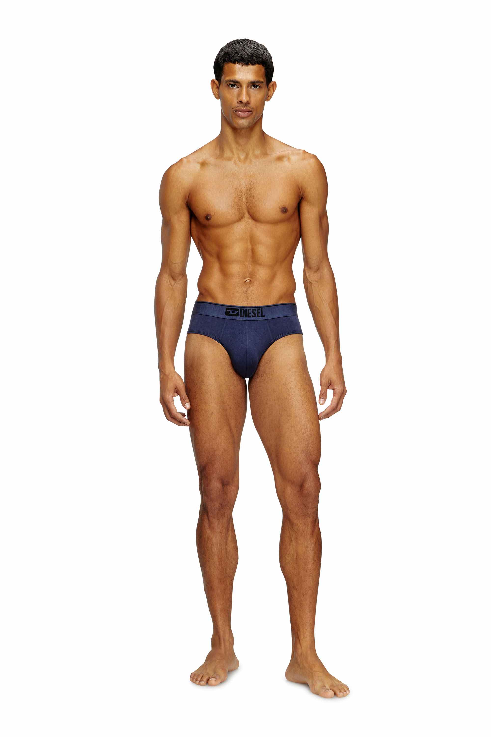 Blue Three-pack of plain logo briefs