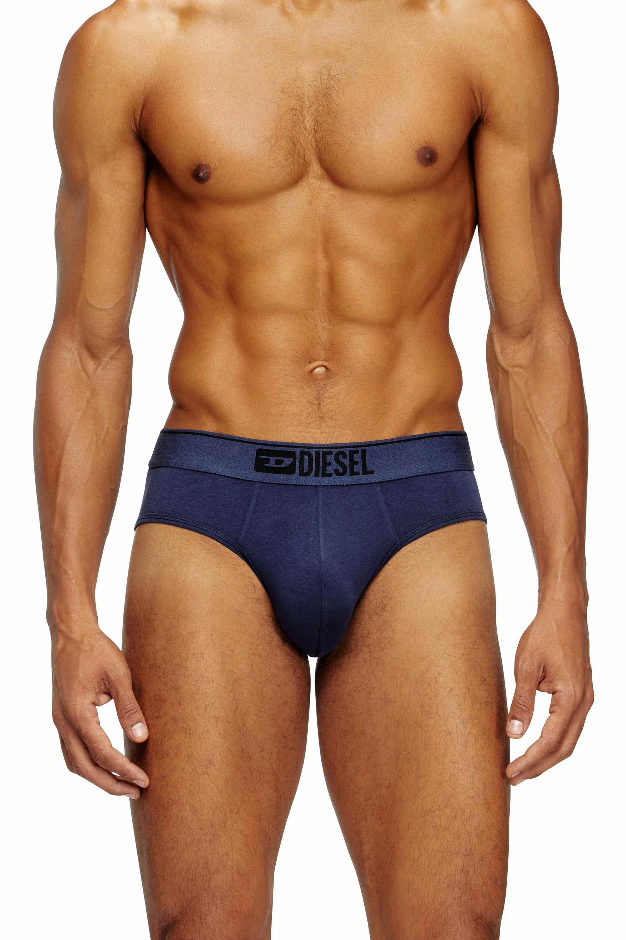 Blue Three-pack of plain logo briefs
