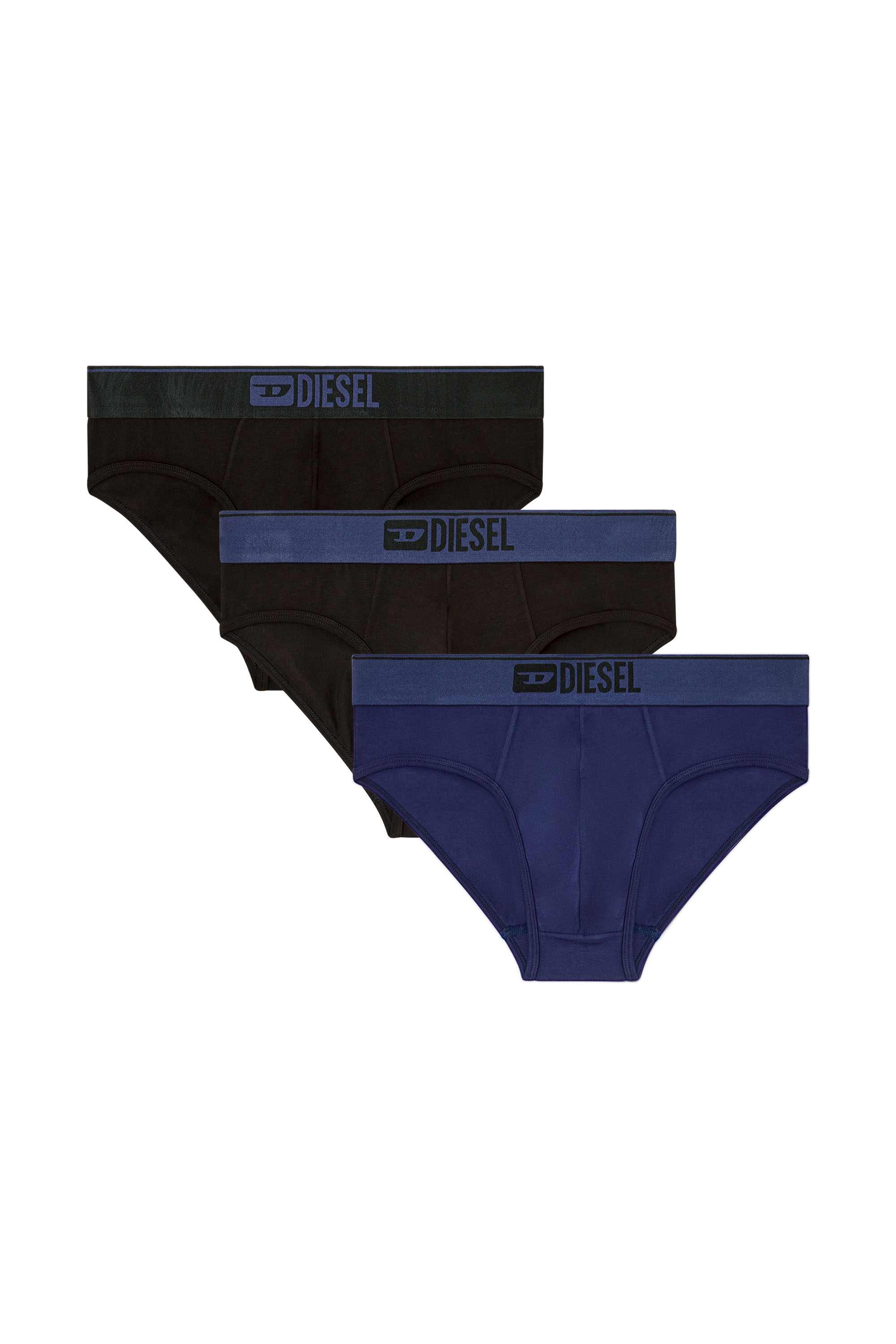 Blue Three-pack of plain logo briefs