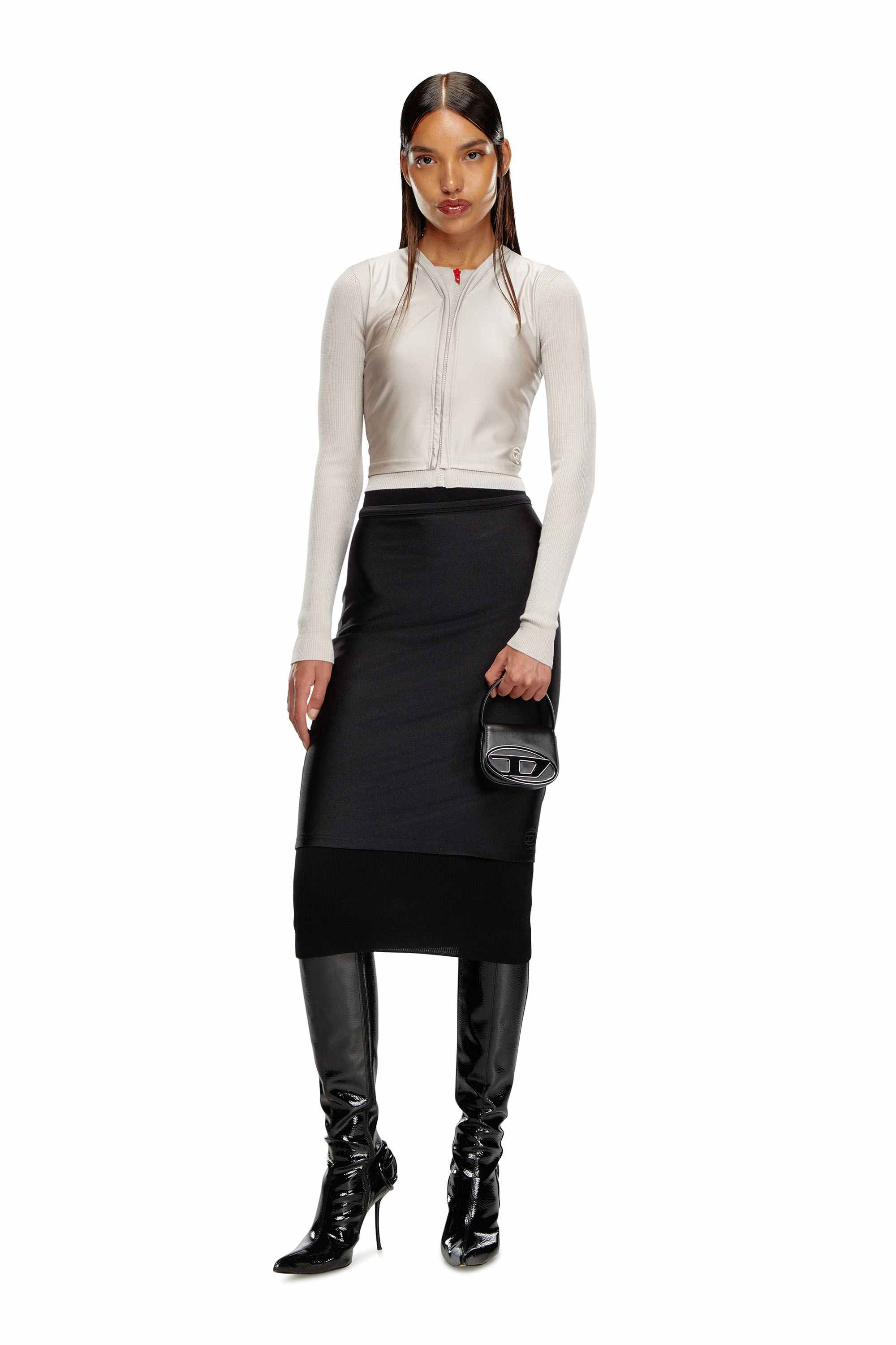 Black 1DR XS-Iconic mini bag with D logo plaque