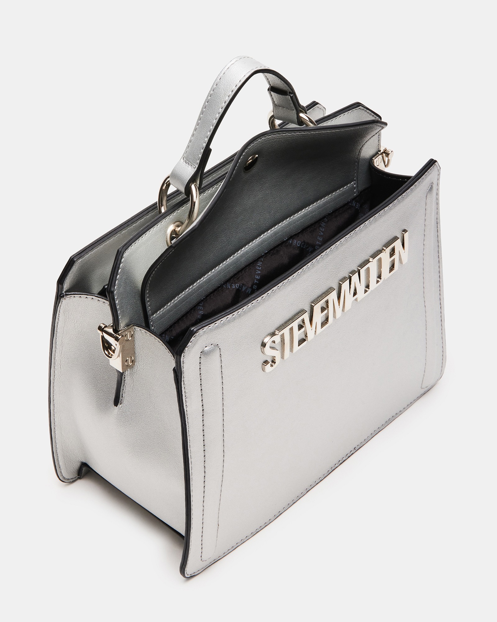 BEVELYN Silver Satchel