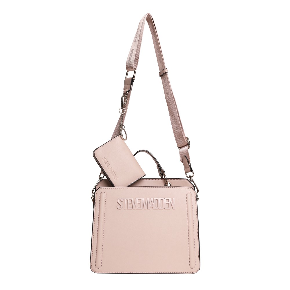 Bevelyn Grey/Pink Satchel