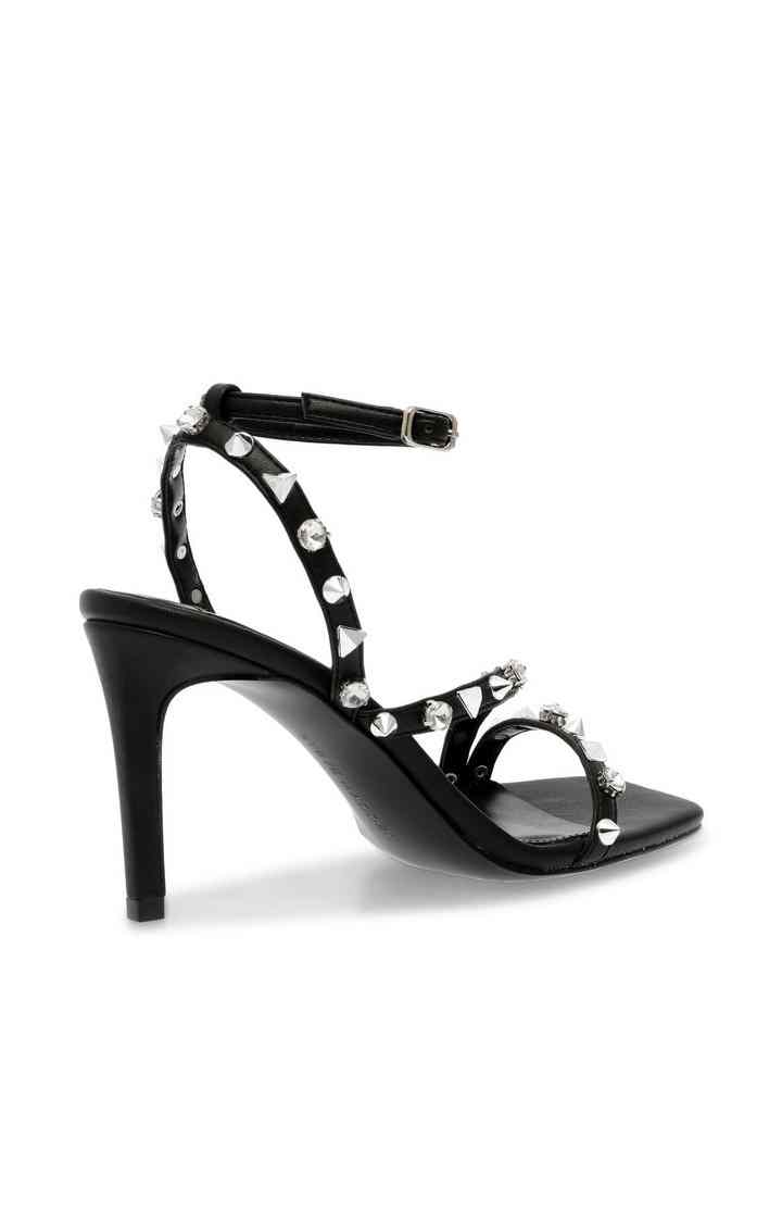 Glitzed Black Heel Sandals