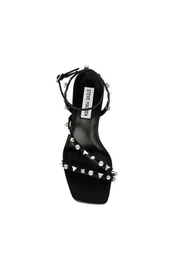 Glitzed Black Heel Sandals
