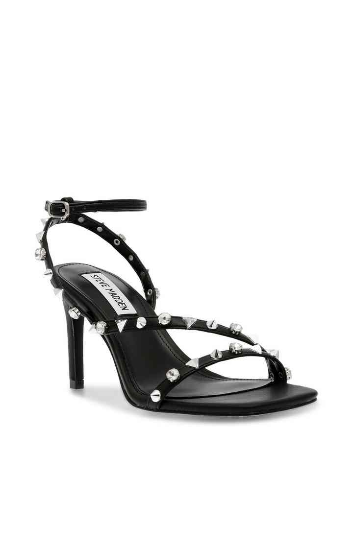 Glitzed Black Heel Sandals