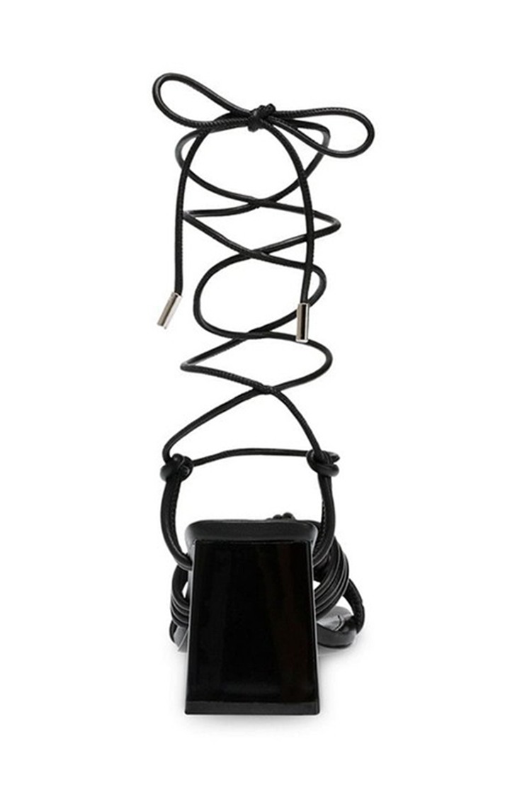 Miraya Black Heel Sandals