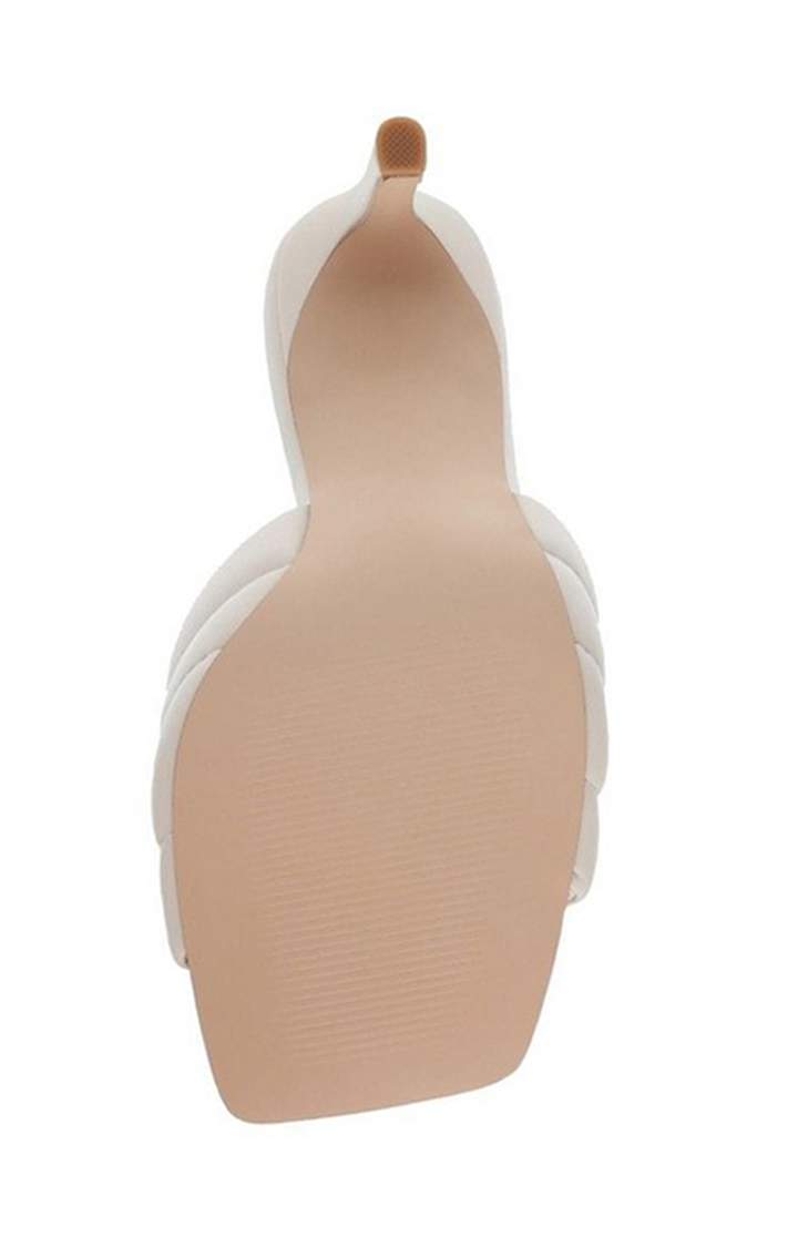 Tempt White Heel Sandals