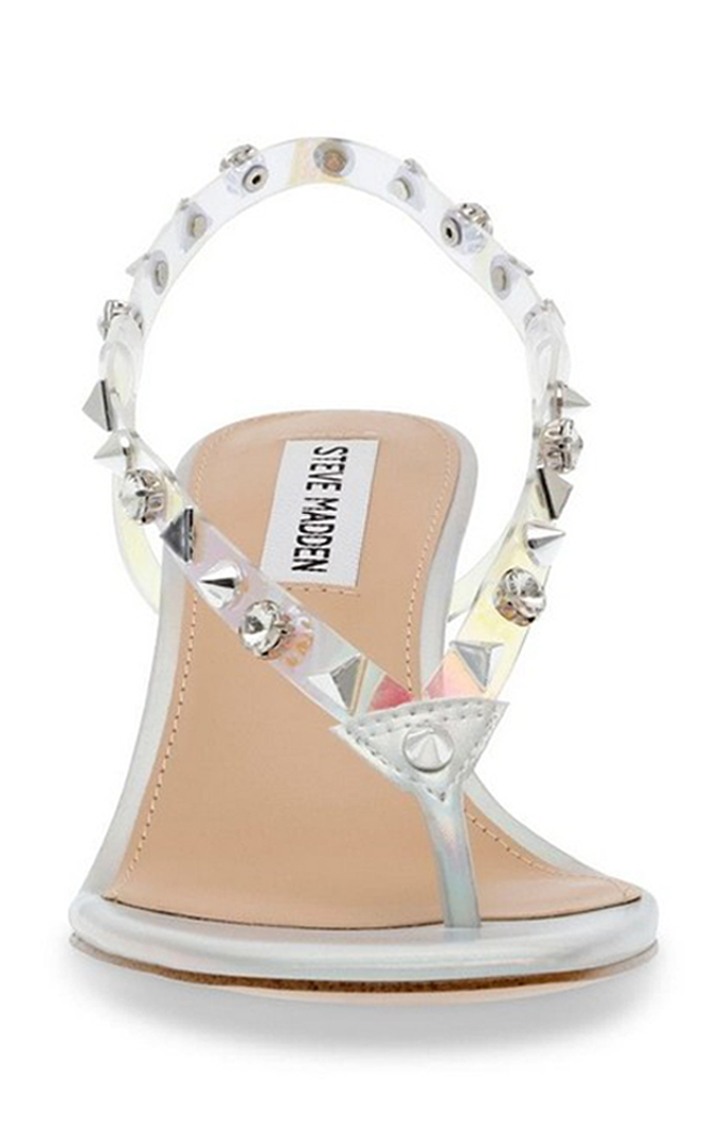 Zazzy-S Silver Heel Sandals