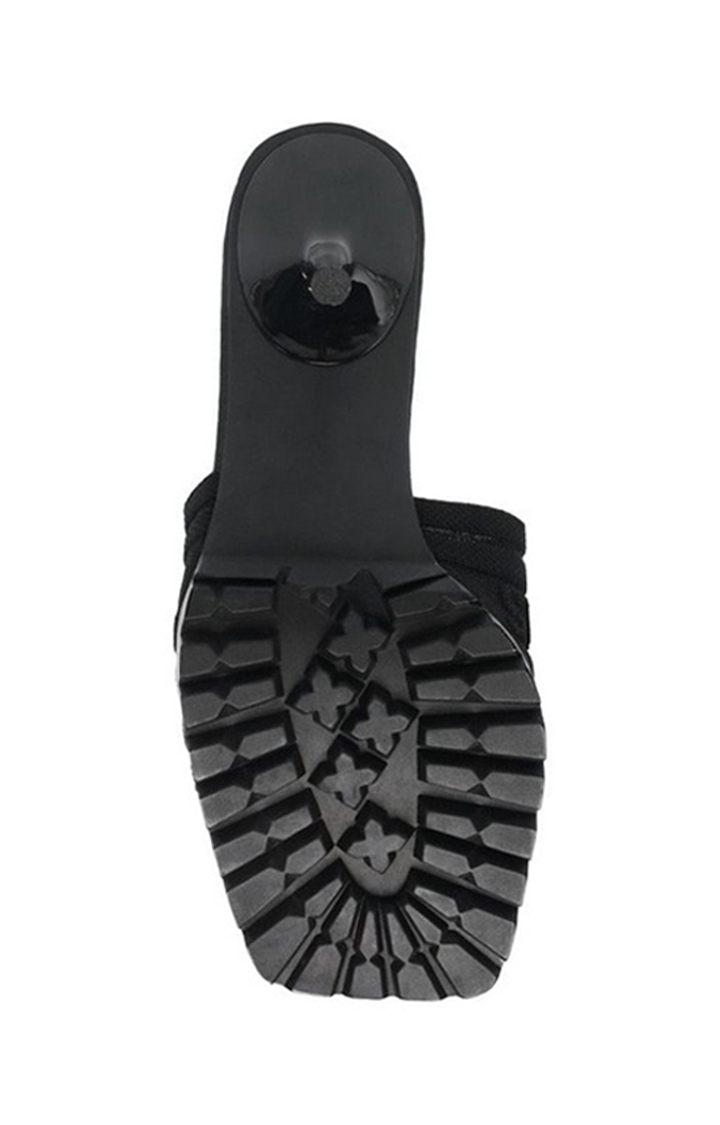 Morphed Black Heel Sandals