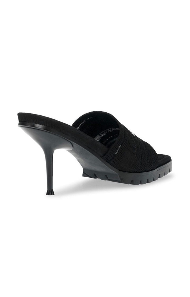 Morphed Black Heel Sandals