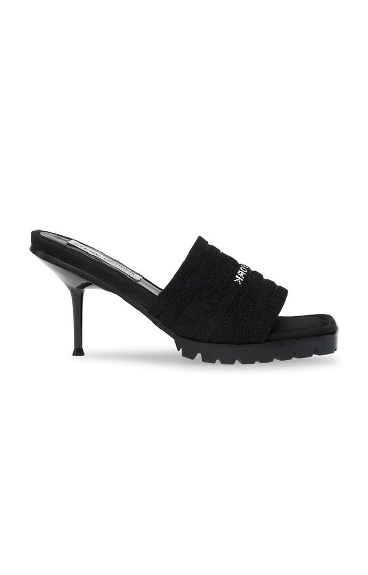 Morphed Black Heel Sandals
