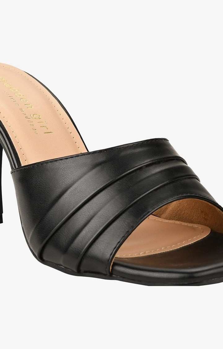 Sm-1404 Black Heel Sandals