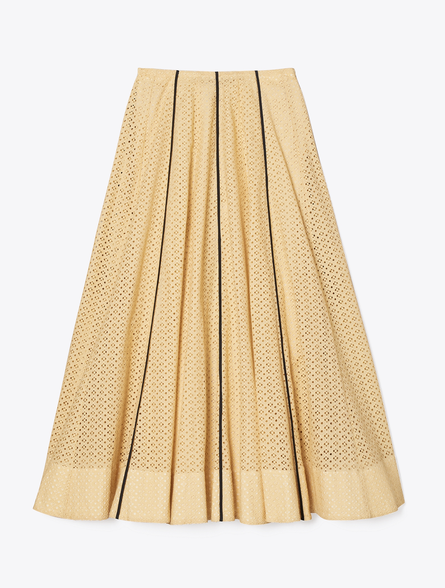 Pleated Honeycomb Eyelet Skirt