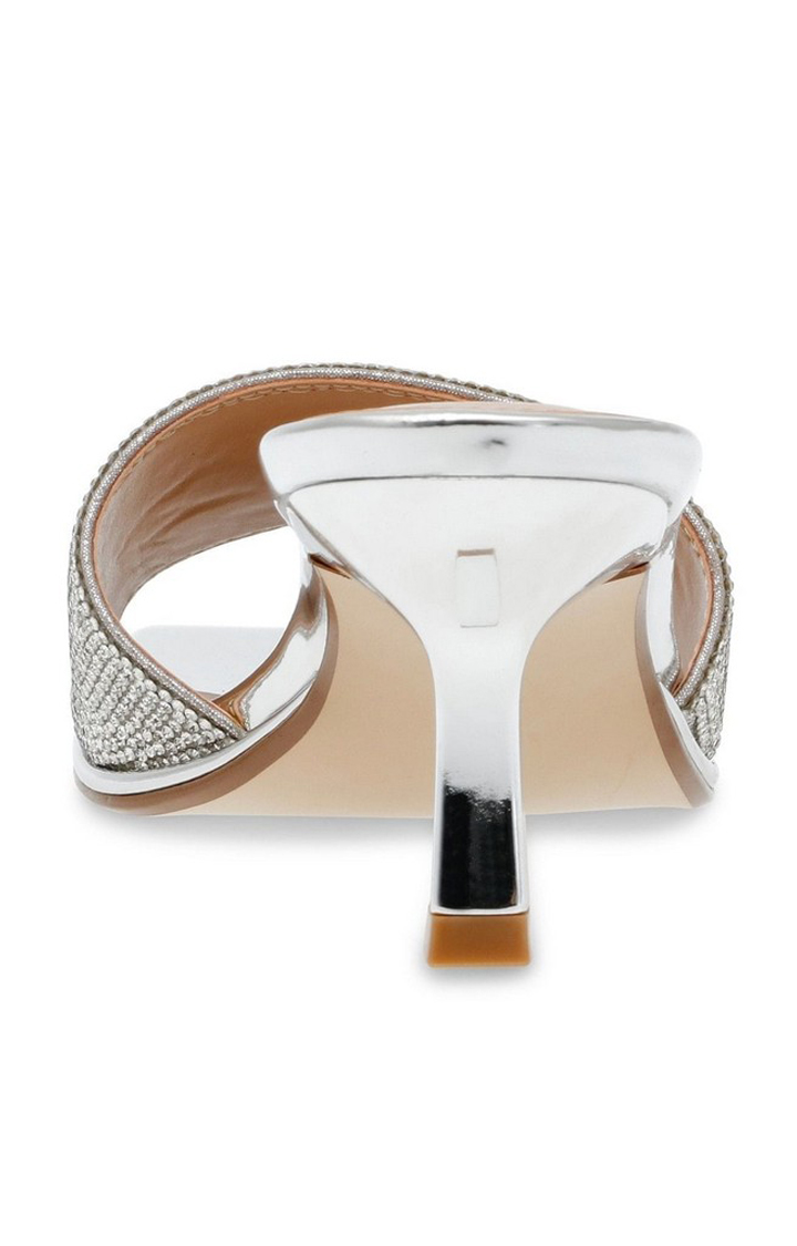Showy Silver Heel Sandals