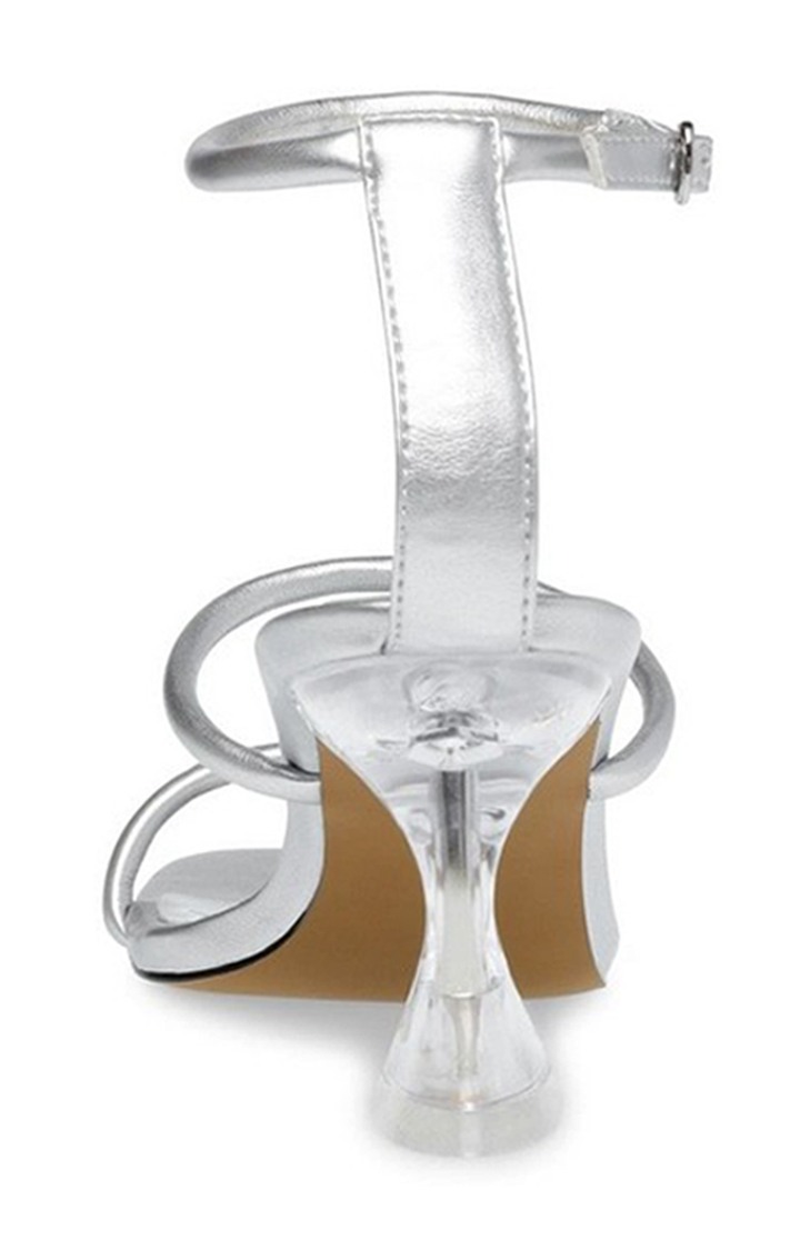 Stassi Silver Heel Sandals