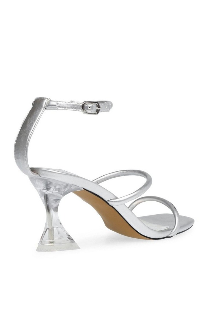 Stassi Silver Heel Sandals
