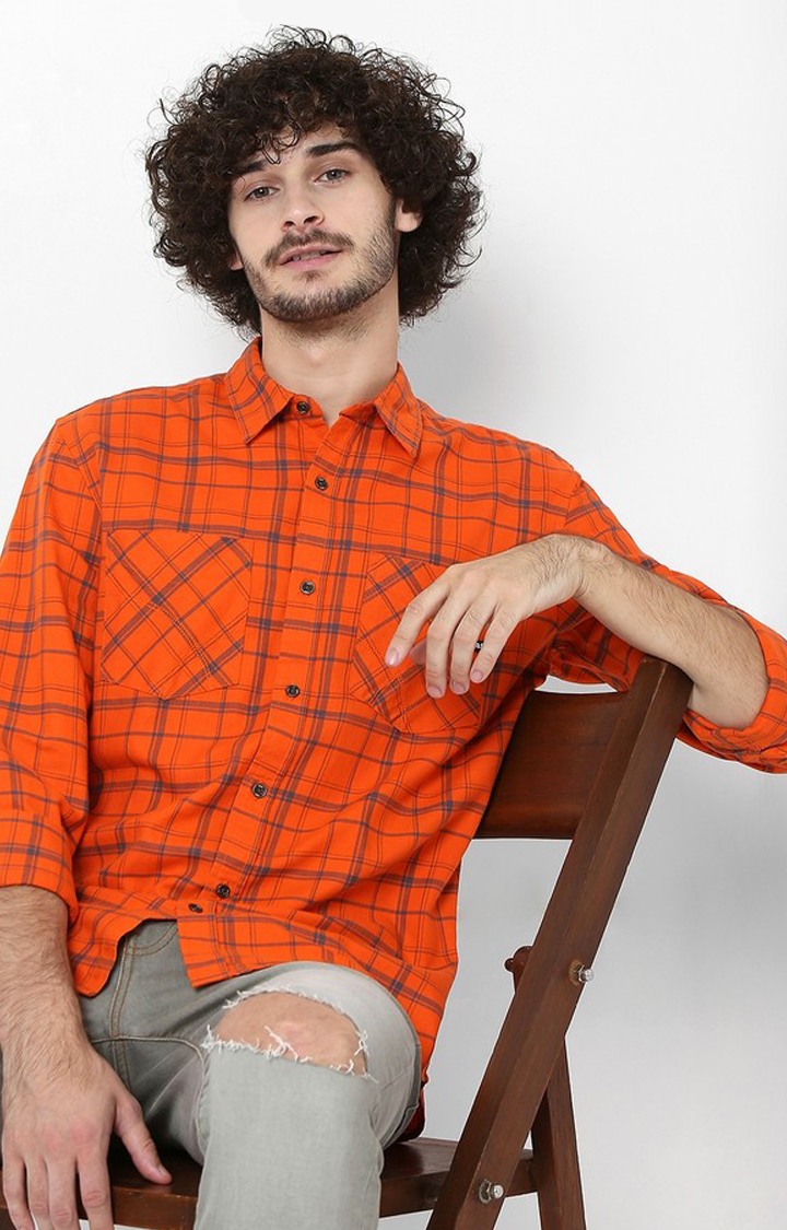 Checked Slim Fit Shirt with Patch Pockets