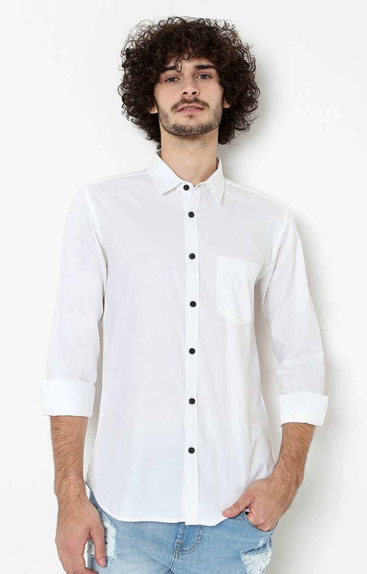Relaxed Fit Shirt with Spread Collar