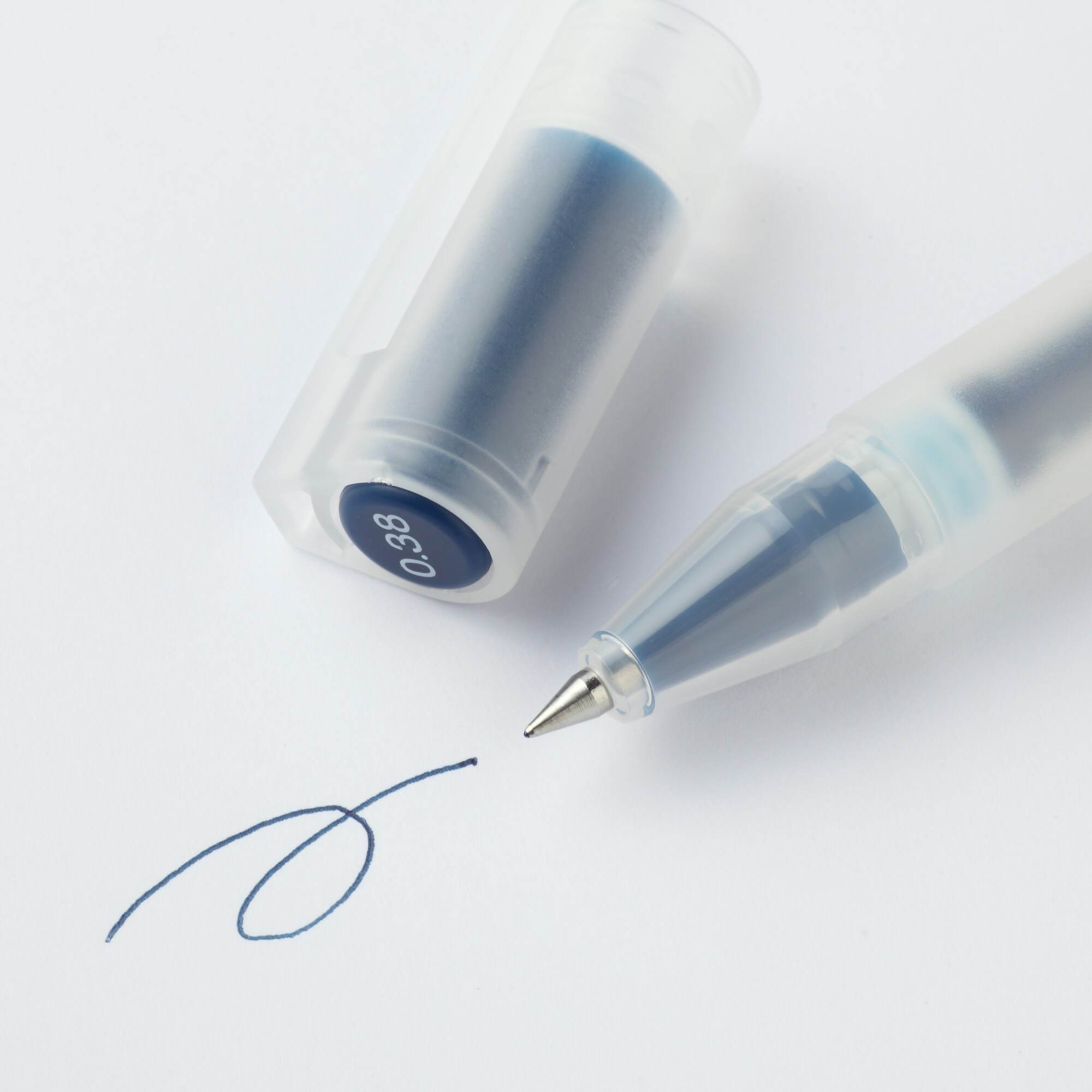 GEL INK BALLPOINT PEN CAP TYPE SET 10 0.38 BLUEBLACK