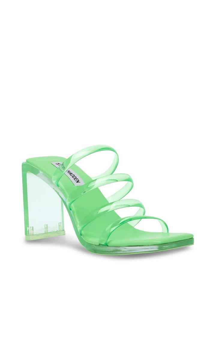 Lucite Green Heel Sandals