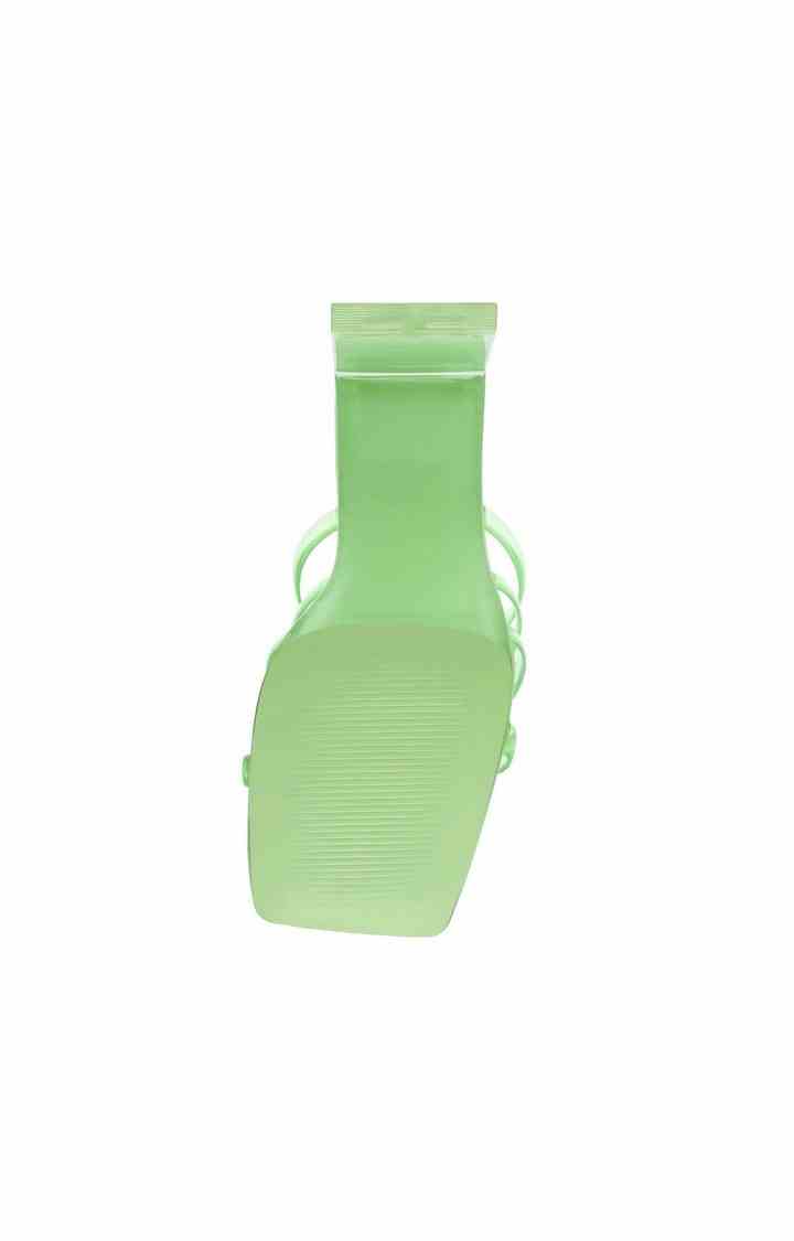 Lucite Green Heel Sandals