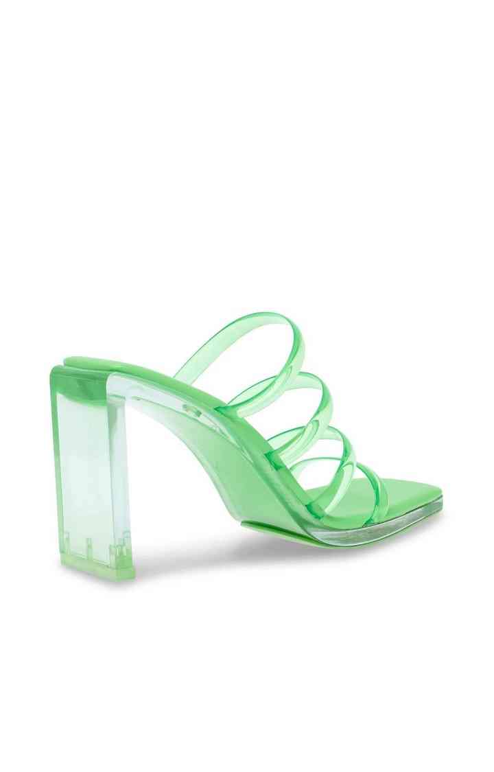 Lucite Green Heel Sandals