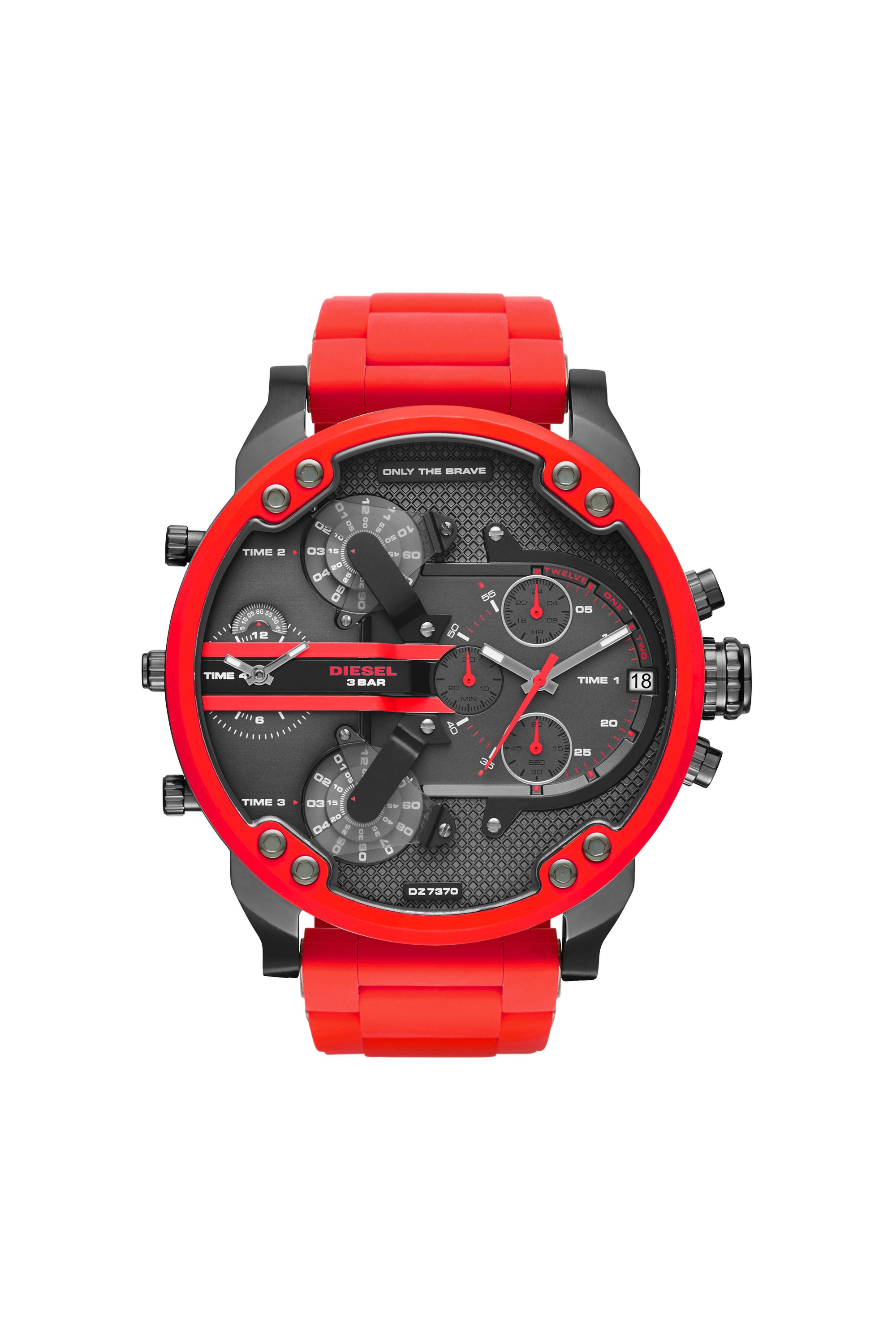 Red Mr. Daddy 2.0 red metal watch, 55 mm