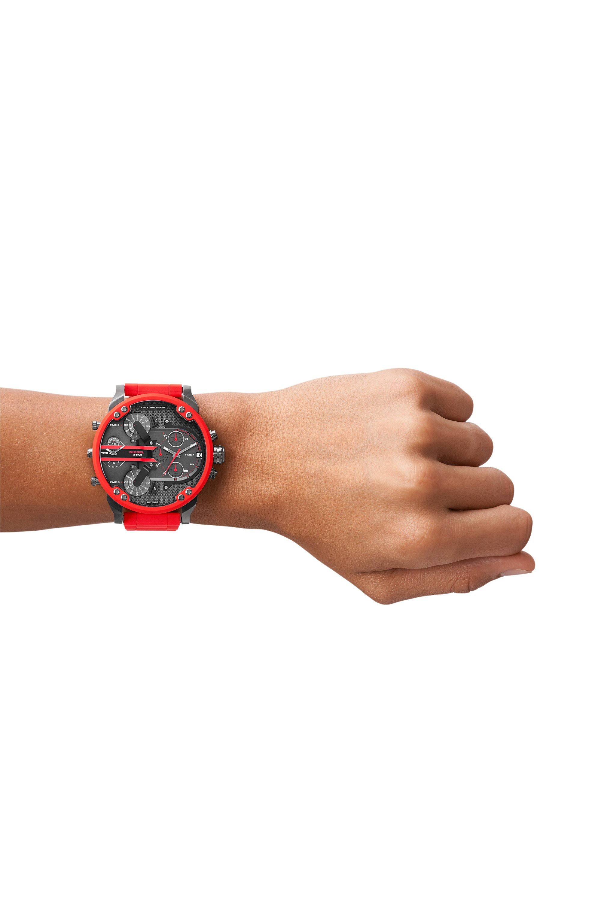 Red Mr. Daddy 2.0 red metal watch, 55 mm