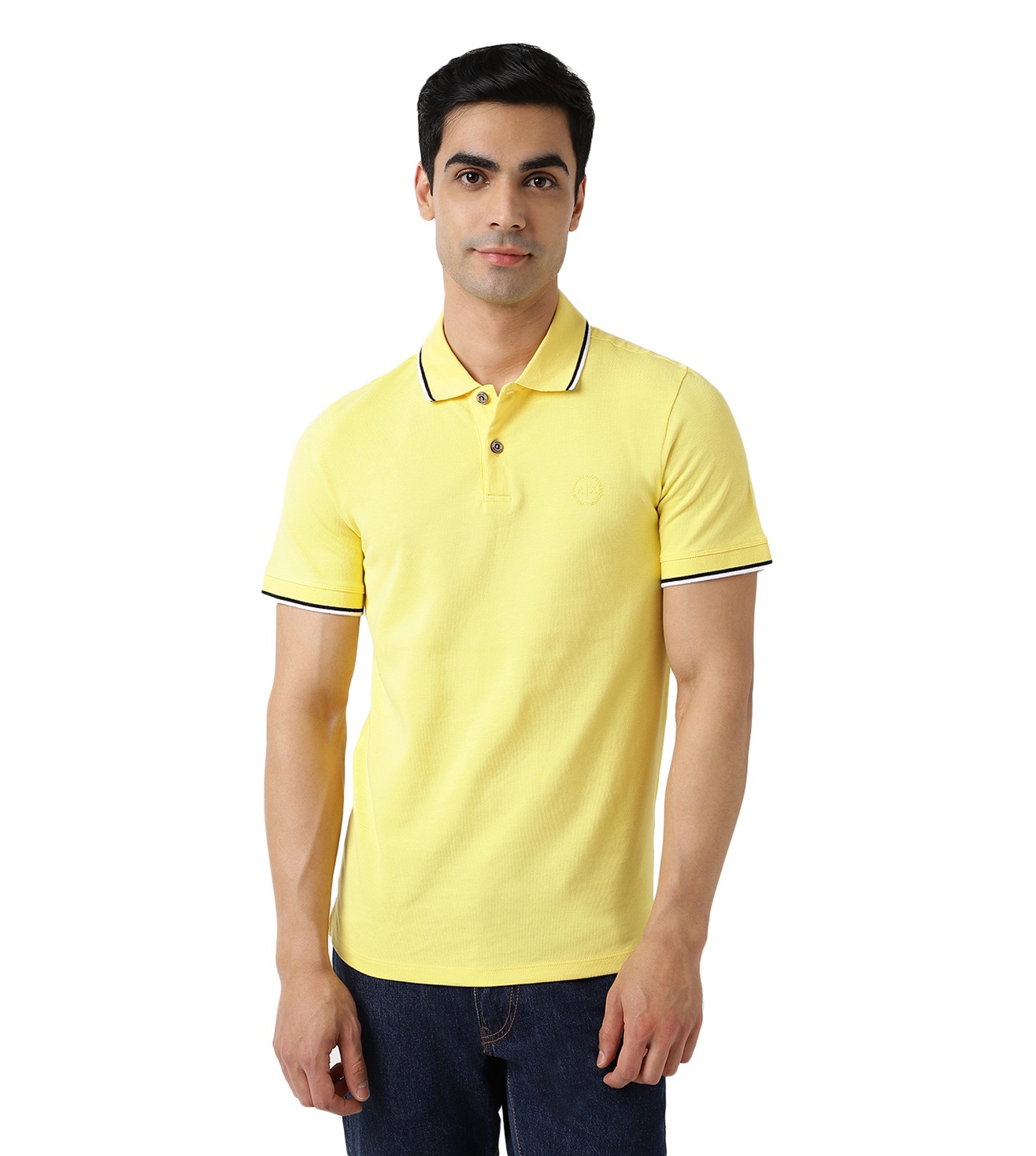 Men Yellow Cotton  Polo T-Shirt