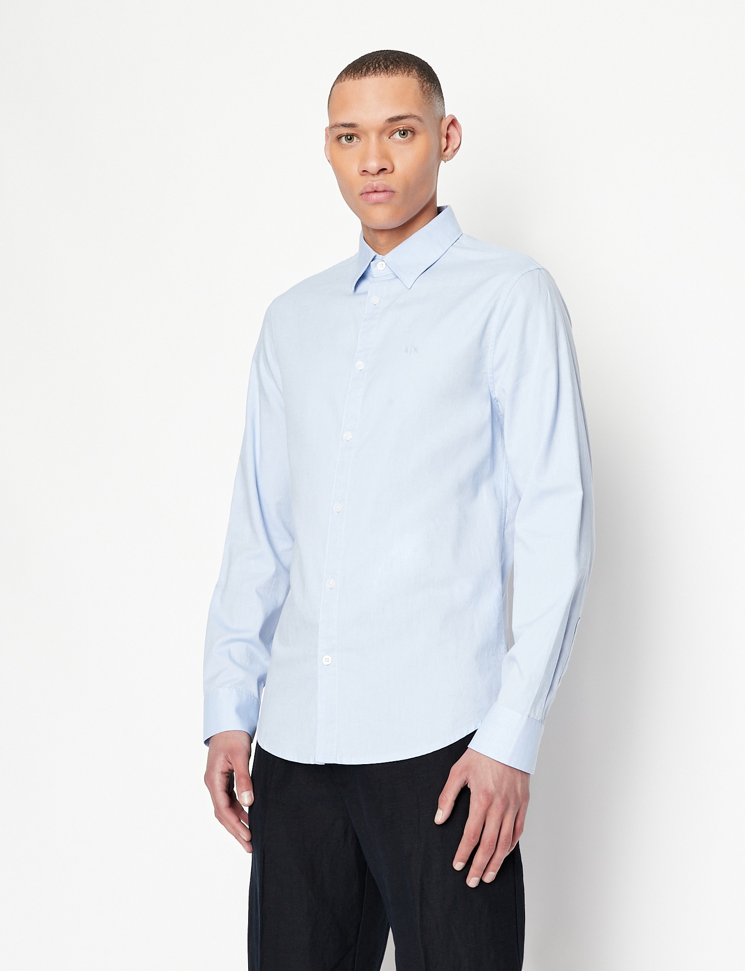 Men Blue Cotton  Shirt