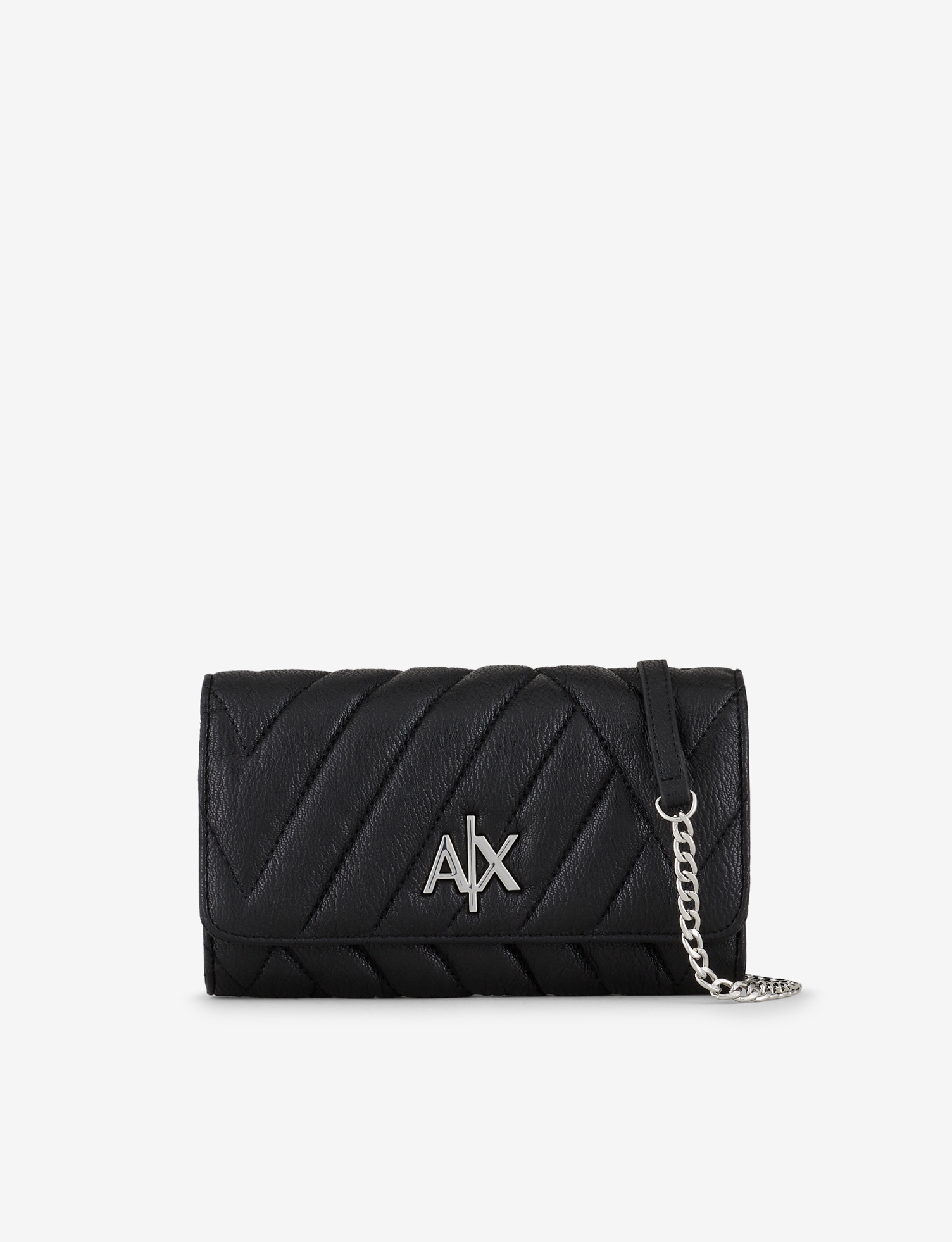 Armani Exchange Glossy Quilted Chained Wallet
