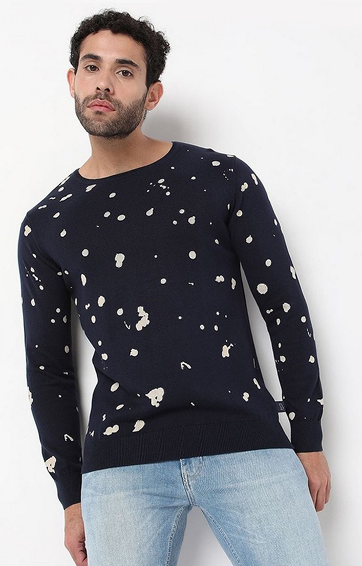 GAS | MATTIS Navy Regular Fit Cotton Sweater