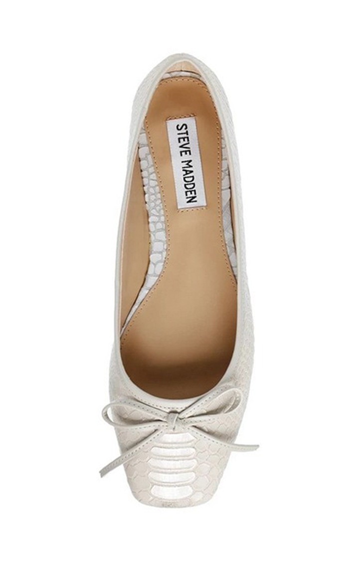Queenly White Closed Flats & Ballerinas