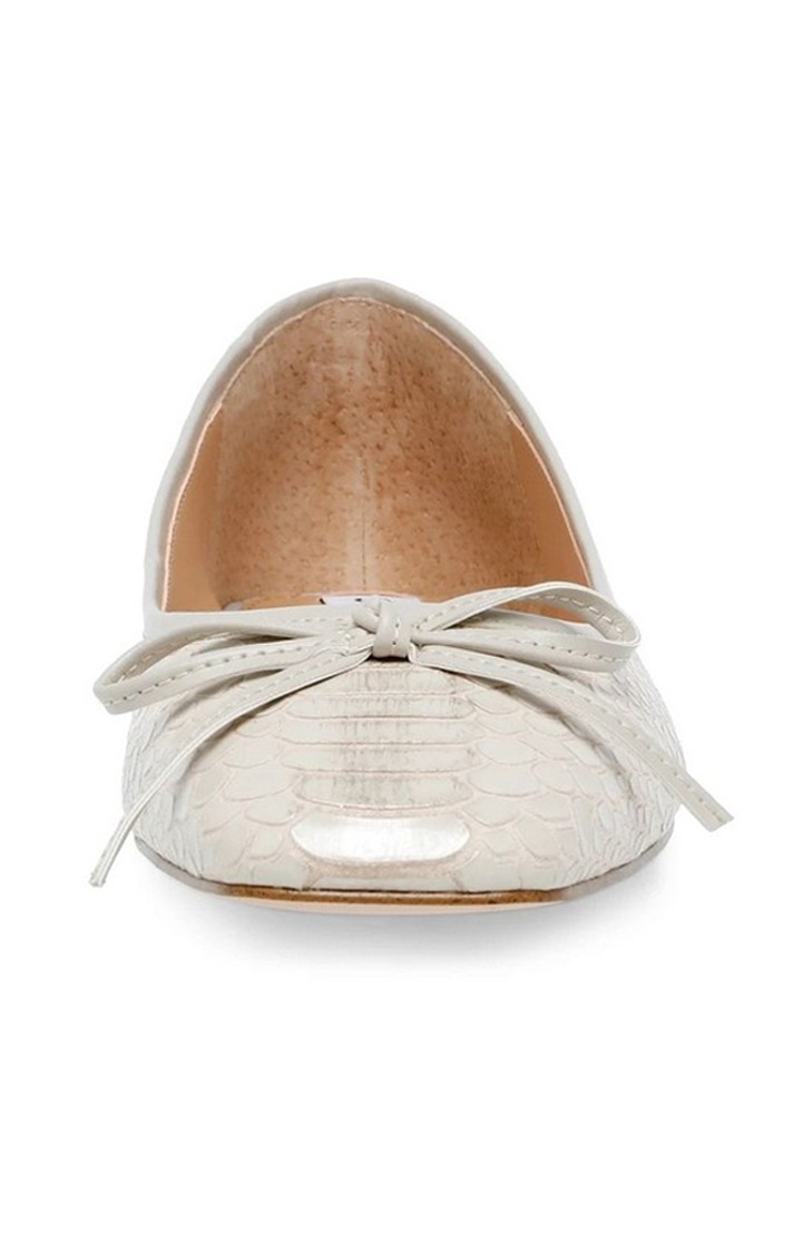 Queenly White Closed Flats & Ballerinas