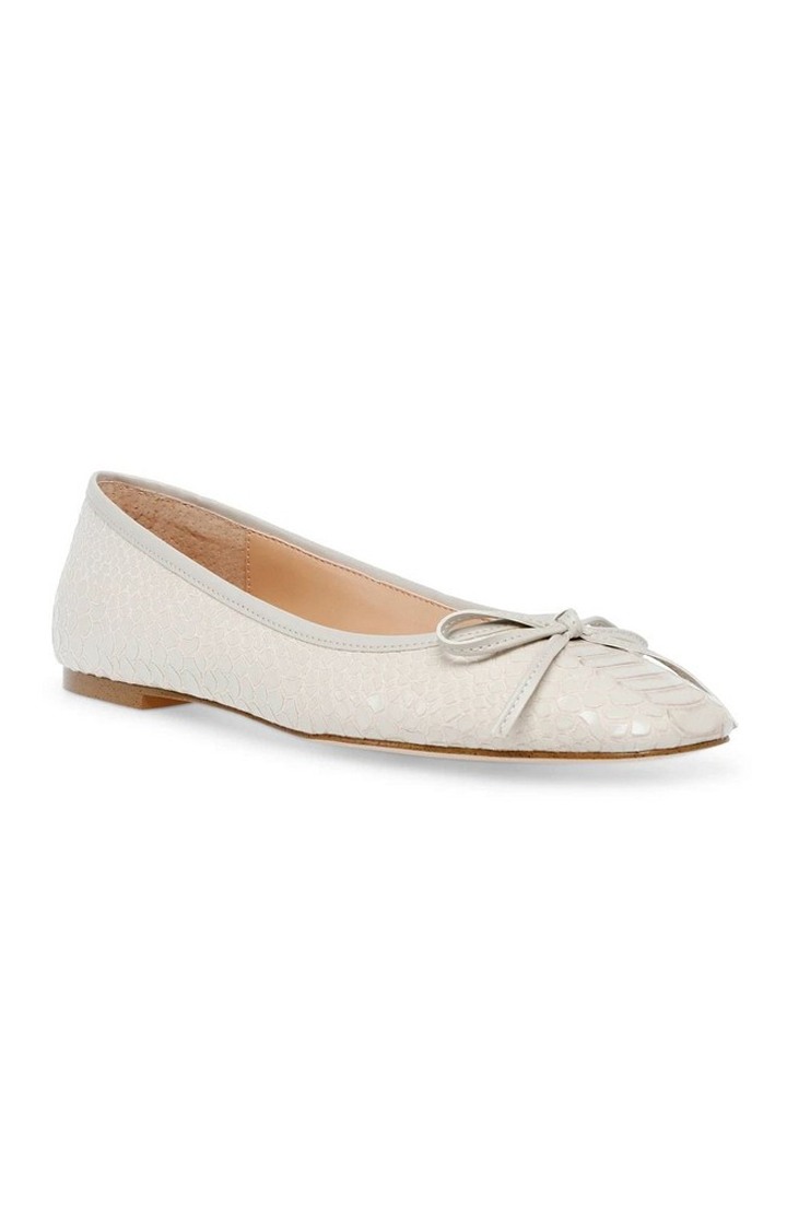 Queenly White Closed Flats & Ballerinas