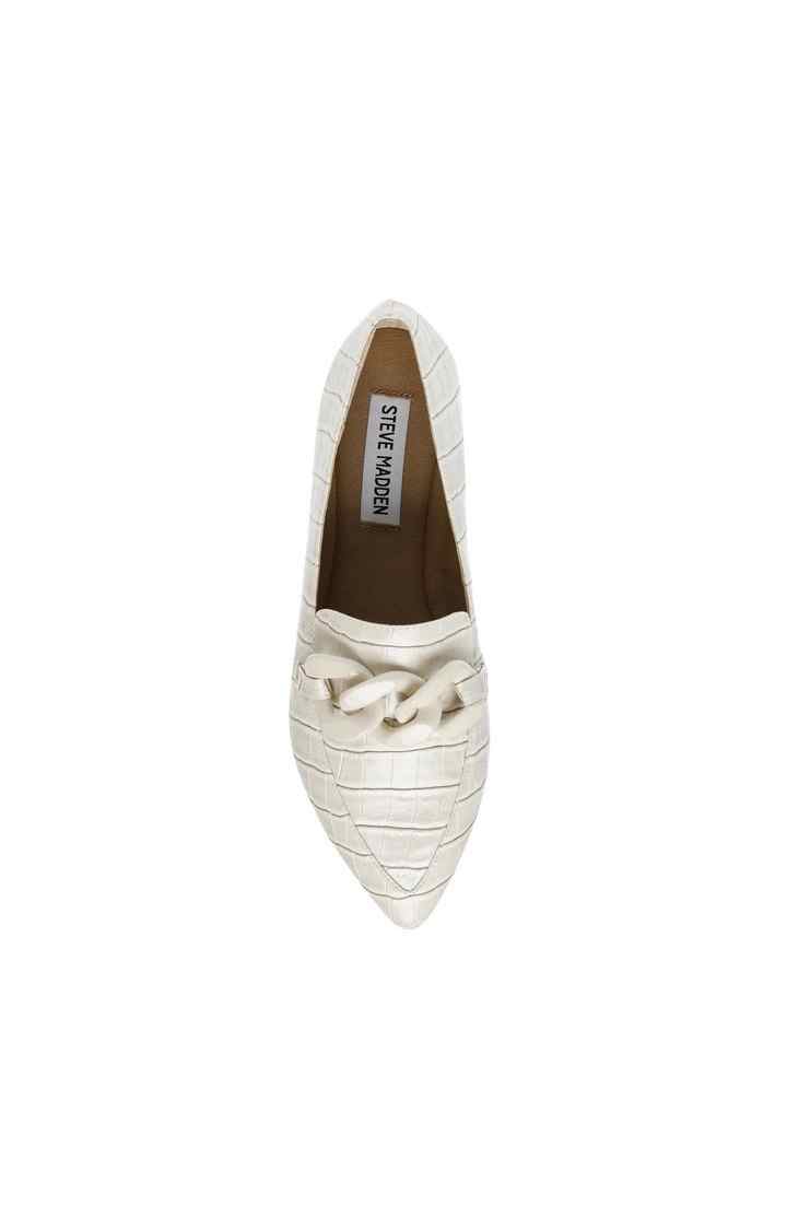 Famed White Closed Flats & Ballerinas