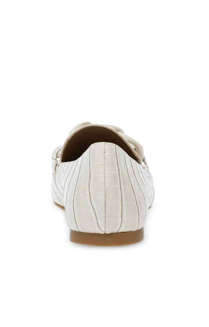 Famed White Closed Flats & Ballerinas