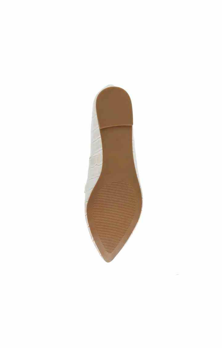 Famed White Closed Flats & Ballerinas