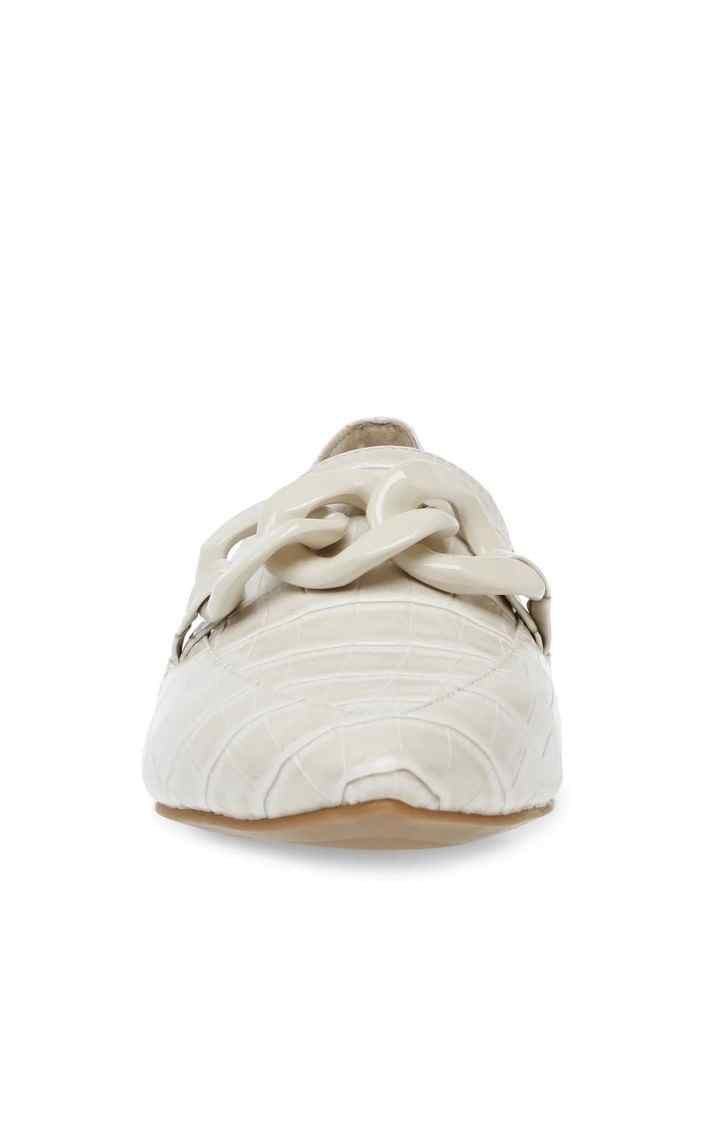 Famed White Closed Flats & Ballerinas