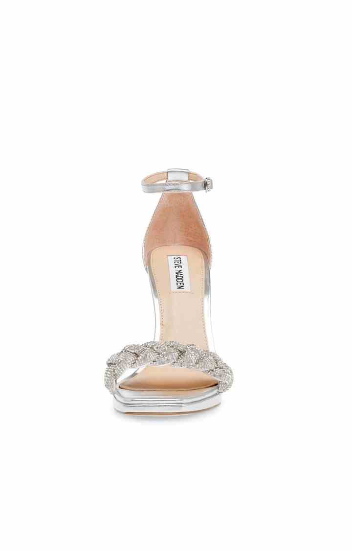 Lalas Silver Heel Sandals