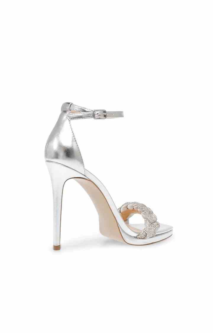 Lalas Silver Heel Sandals