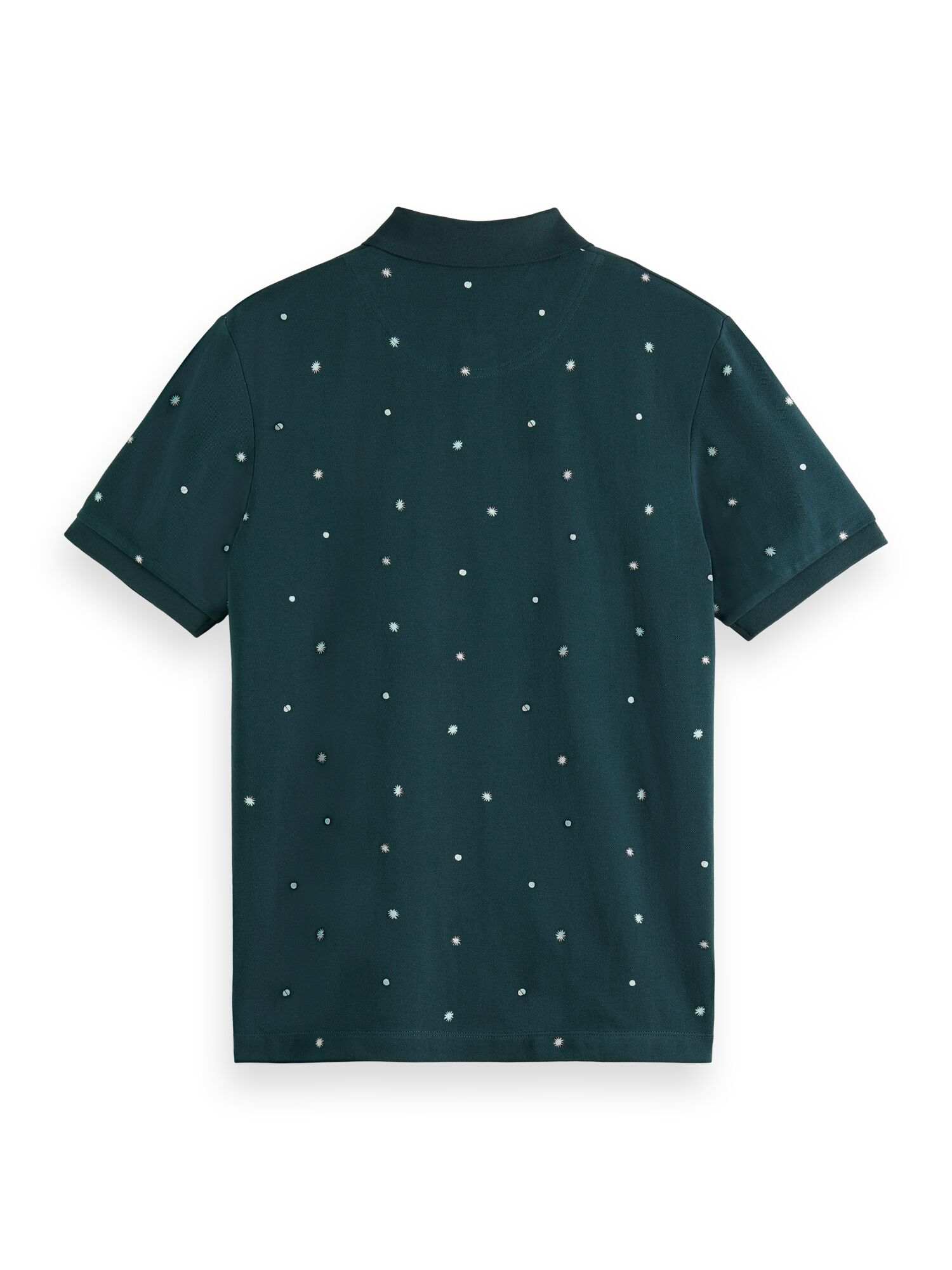 Printed organic cotton pique polo