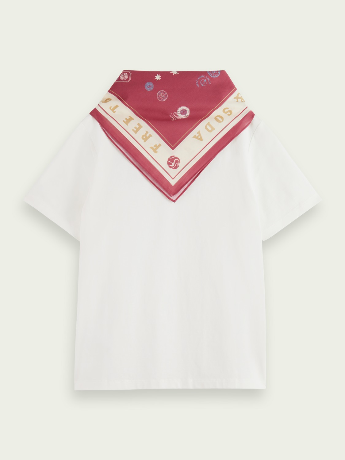 Scotch & Soda Regular-fit Organic Cotton T-shirt with detachable bandana