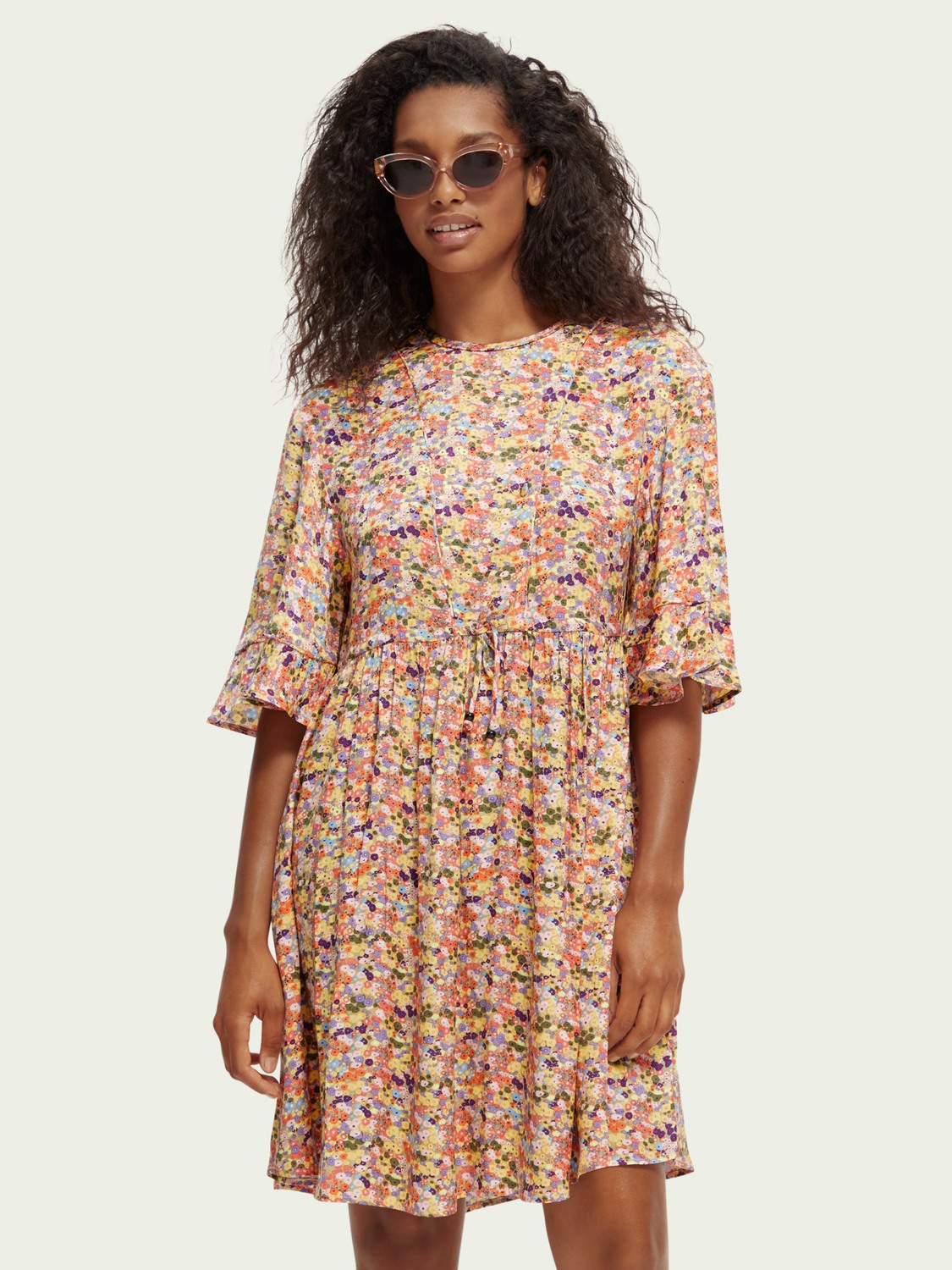 Scotch & Soda T-shirt shape dress with flounce sleeves