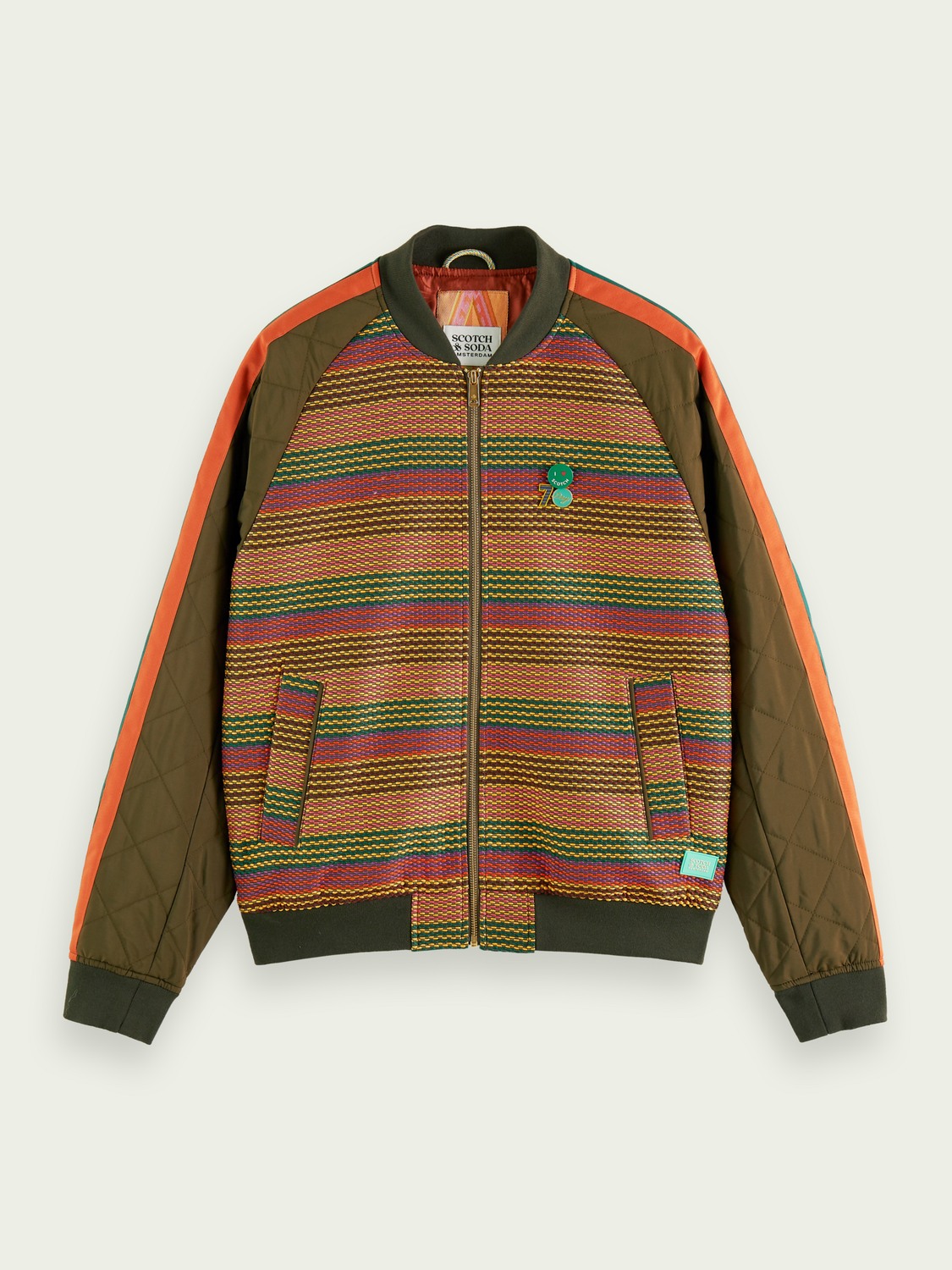 Mix & match quilted bomber jacket
