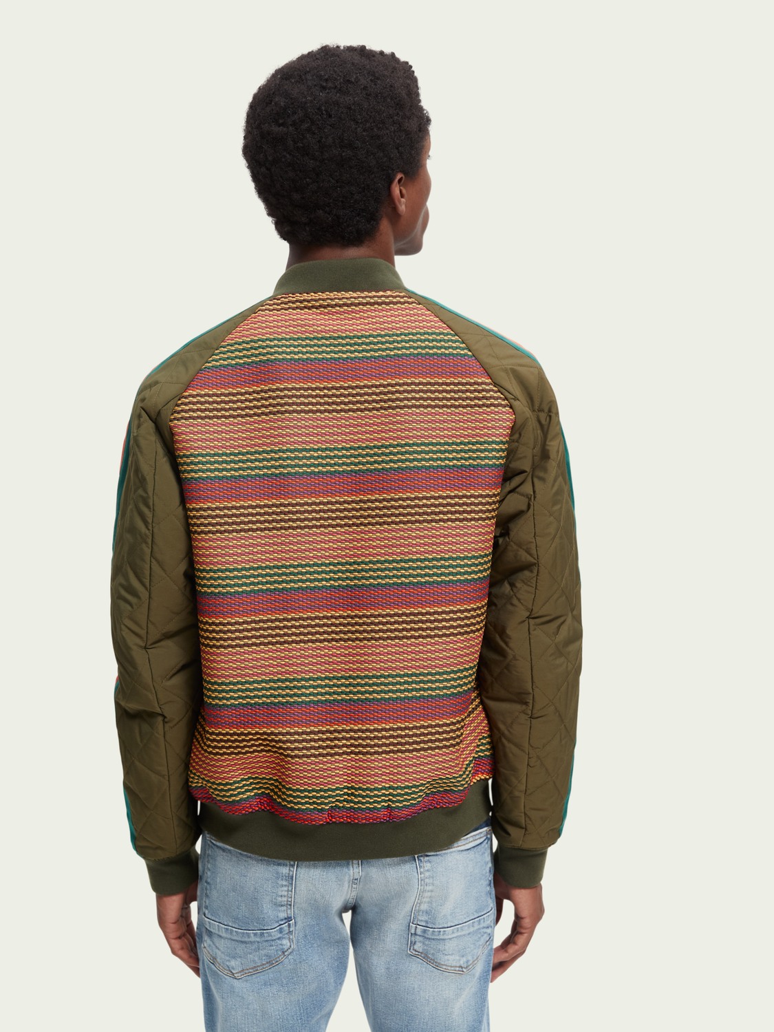 Mix & match quilted bomber jacket